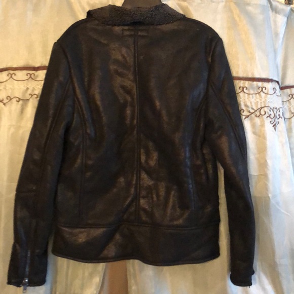 Black Shearling Moto Jacket NWT - Picture 6 of 8